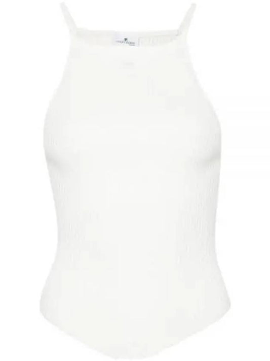 Courr ges 124MDE074FI0001 0001 Logo Embroidered Ribbed Top - COURREGES - BALAAN 1