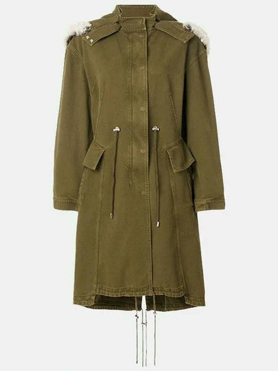 Women's Fur Olive Long Parka Oversized Coat Khaki - ALEXANDER MCQUEEN - BALAAN 2