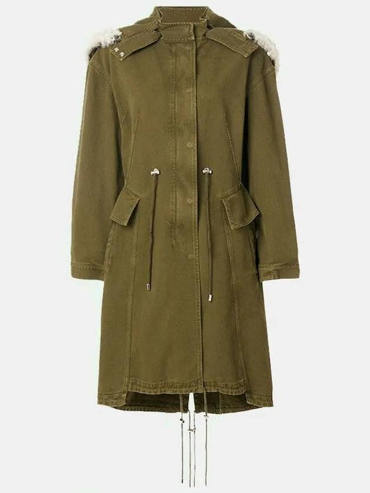 Women's Fur Olive Long Parka Oversized Coat Khaki - ALEXANDER MCQUEEN - BALAAN 2