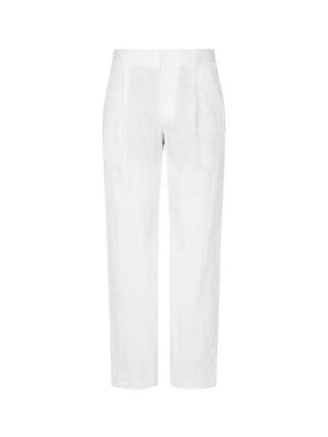 Men s One Tuck Tapered Wrinkle Pants White 271844 - EMPORIO ARMANI - BALAAN 1