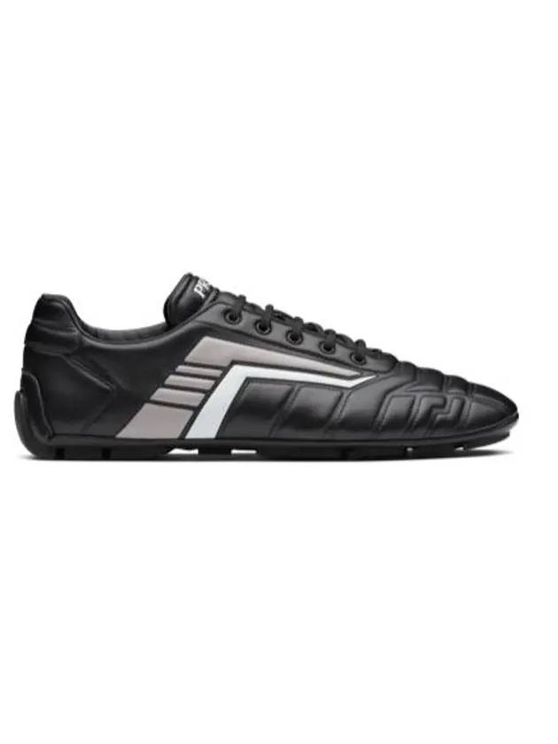 REV Logo Low Top Sneakers Black - PRADA - BALAAN 1