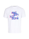 Neon Offset Typo Classic Short Sleeve T-Shirt White - MAISON KITSUNE - BALAAN.