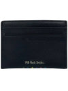 Striped Logo Leather Card Wallet Black - PAUL SMITH - BALAAN 2