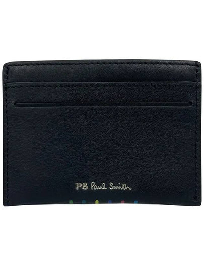 Striped Logo Leather Card Wallet Black - PAUL SMITH - BALAAN 2