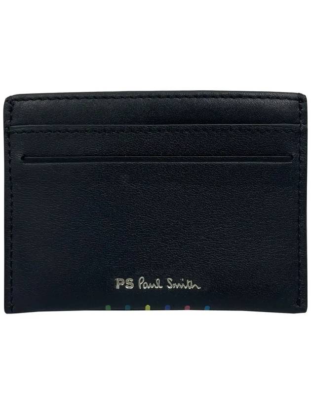 Striped Logo Leather Card Wallet Black - PAUL SMITH - BALAAN 3