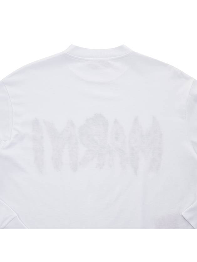 Logo Print Cotton Long Sleeve T-Shirt White - MARNI - BALAAN 8