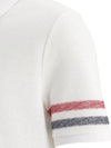 Men's RWB Stripe Cotton Polo Shirt White - THOM BROWNE - BALAAN 5