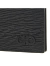 Double Gancini Leather Card Wallet Black - SALVATORE FERRAGAMO - BALAAN 7