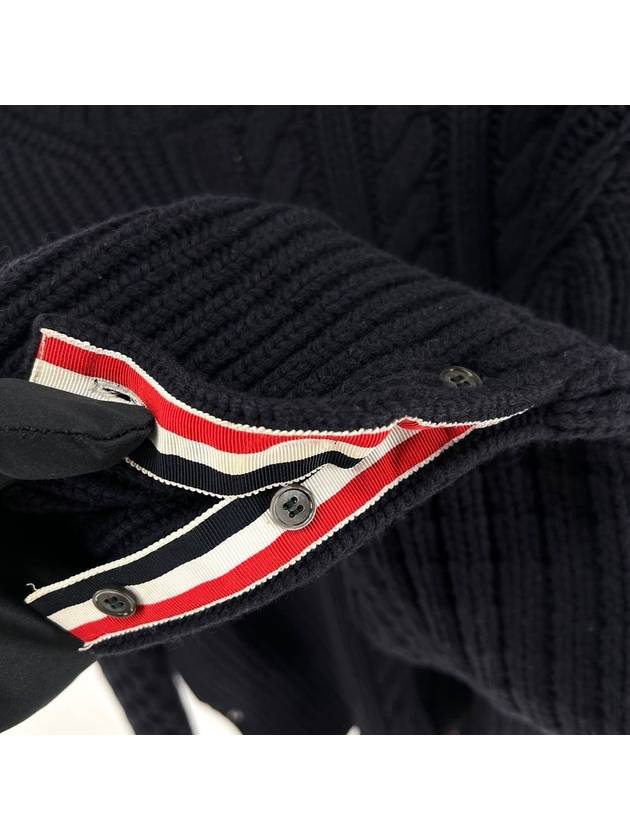 Back stripe cable knit navy size 2 - THOM BROWNE - BALAAN 7