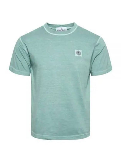 Organic Cotton Short Sleeve T-Shirt Light Green - STONE ISLAND - BALAAN 2