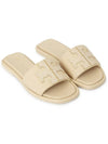 Double T Slide Slippers Beige - TORY BURCH - BALAAN 4