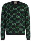 GG Wool Jacquard Knit Top Black Green - GUCCI - BALAAN 2