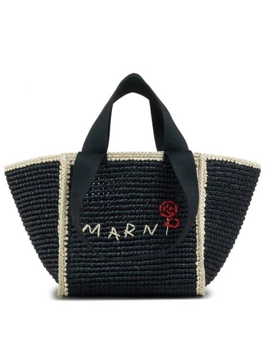 logo embroidered woven tote bag SHMP0121L0P6769 - MARNI - BALAAN 1