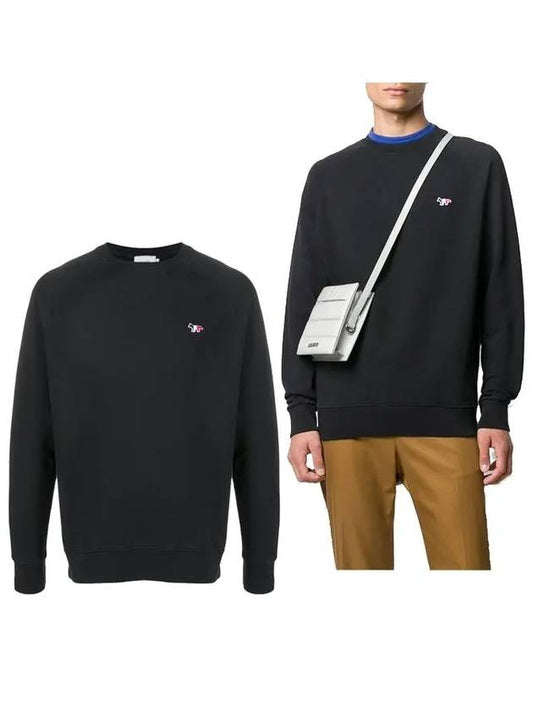 Tricolor Fox Patch Sweatshirt Black - MAISON KITSUNE - BALAAN 2