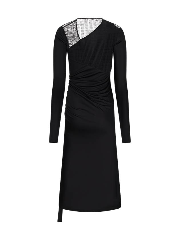 4G JERSEY AND LACE DRAPED DRESS - GIVENCHY - BALAAN 2