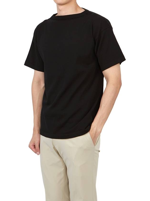 Boatman Organic Cotton Short Sleeve Knit Top Black - ANDERSEN-ANDERSEN - BALAAN 6