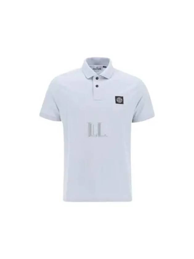 Pique Stretch Cotton Short Sleeve Polo Shirt Blue - STONE ISLAND - BALAAN 2