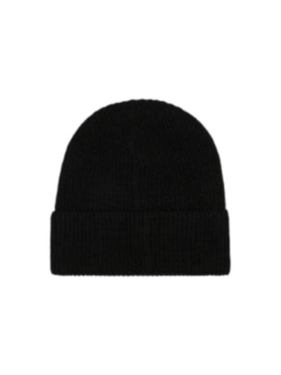 W Logo Patch Turn Up Beanie Black 3B00024 M1367 999 - MONCLER - BALAAN 2