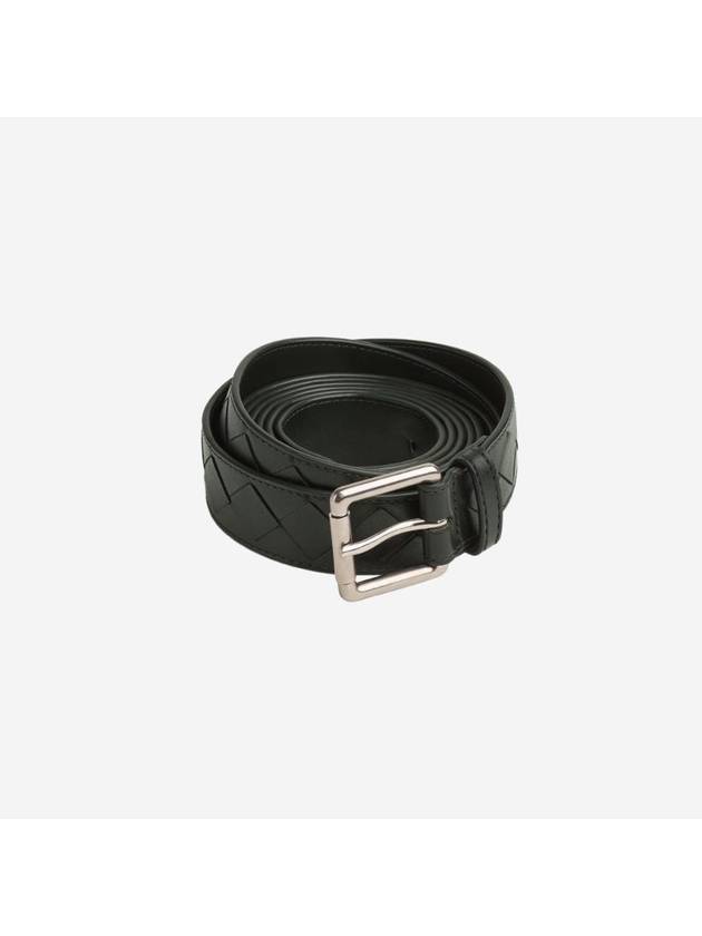 Intrecciato Leather Belt Dark Green - BOTTEGA VENETA - BALAAN 1