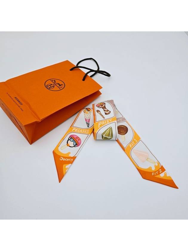 Funny Ice Cream Twilly Scarf Orange - HERMES - BALAAN 6