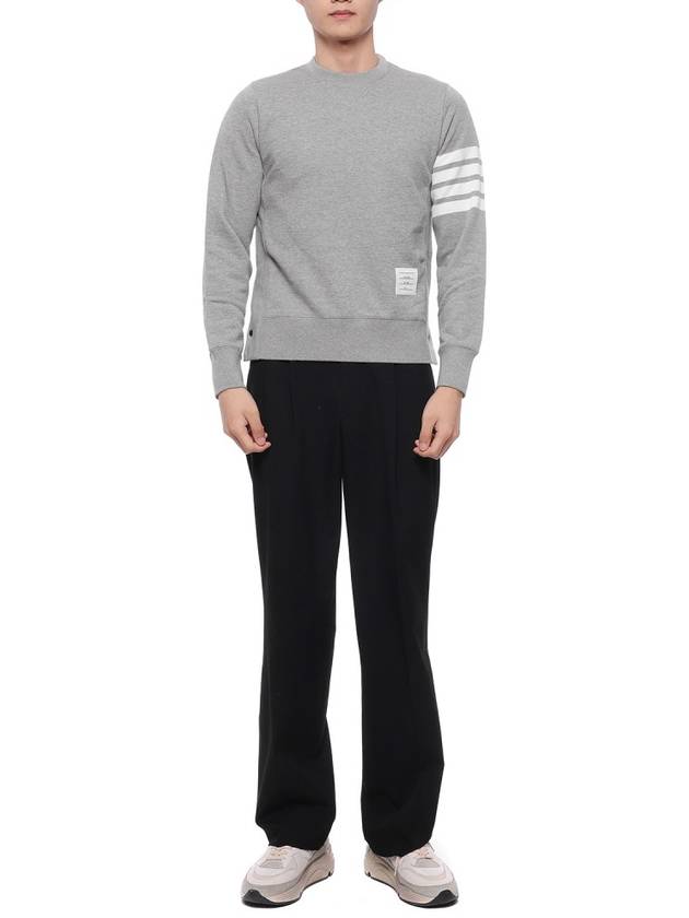 4 Bar Loopback Jersey Sweatshirt Light Grey - THOM BROWNE - BALAAN 4