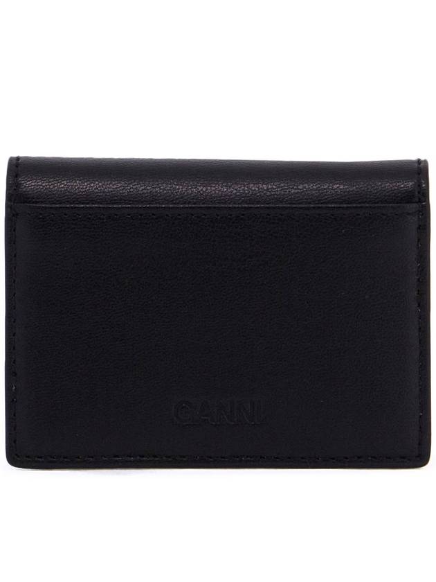 Crystal Butterfly Logo Card Wallet Black - GANNI - BALAAN 4