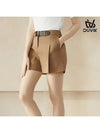 Belted In-Banding One-Tuck Shorts DE2WPH343CM - DUVIK - BALAAN 2