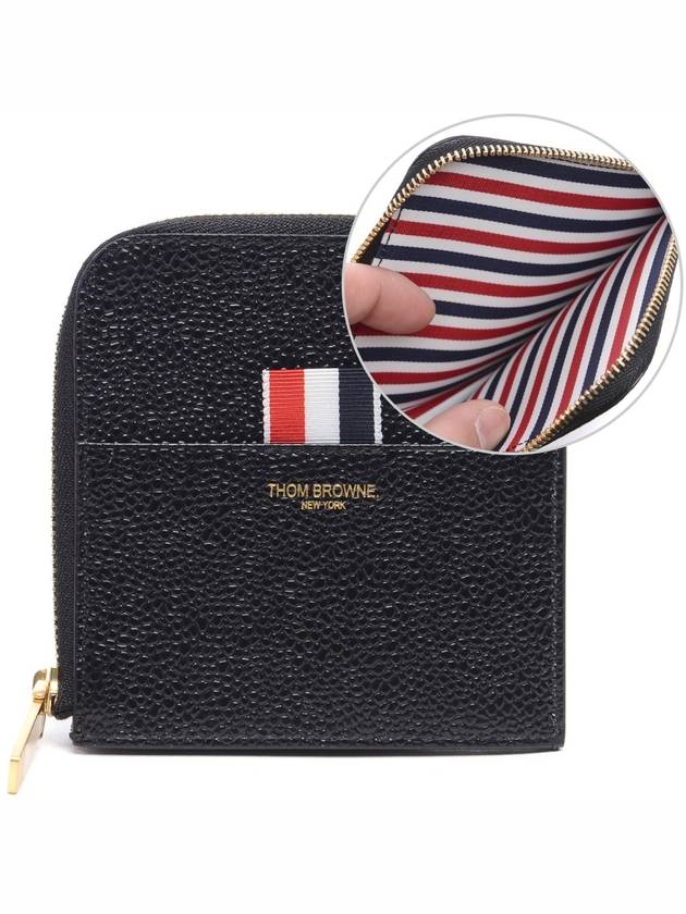 Grain Zipper Card Wallet Black - THOM BROWNE - BALAAN 2