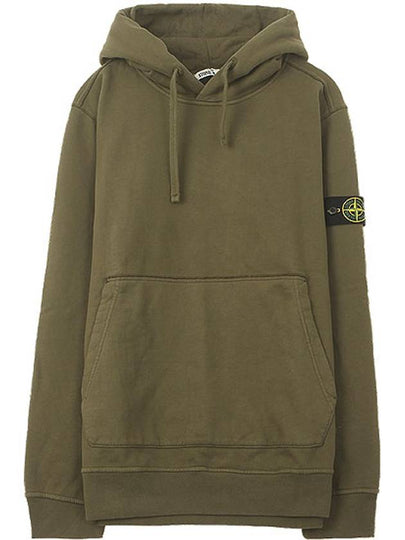 Men's Wappen Patch Brushed Cotton Hoodie Khaki - STONE ISLAND - BALAAN 2