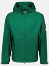 Etiache Rain Hooded Zip Up Emerald Green - MONCLER - BALAAN 3