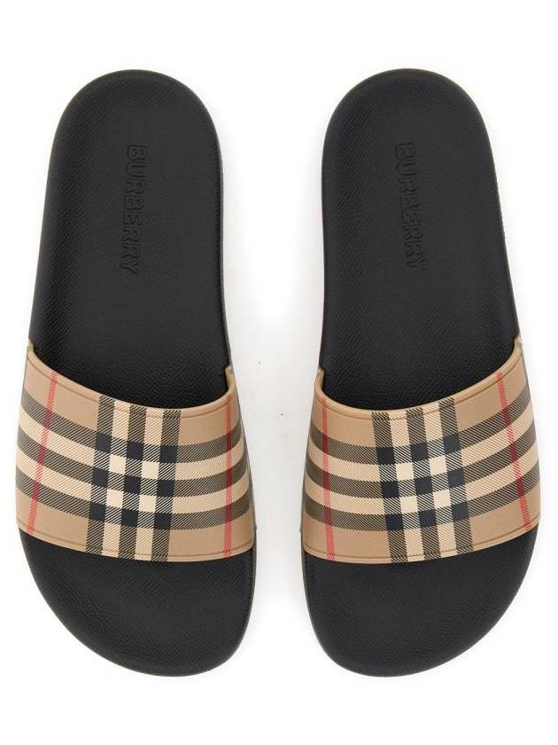 Check Furley Slippers Beige - BURBERRY - BALAAN 7