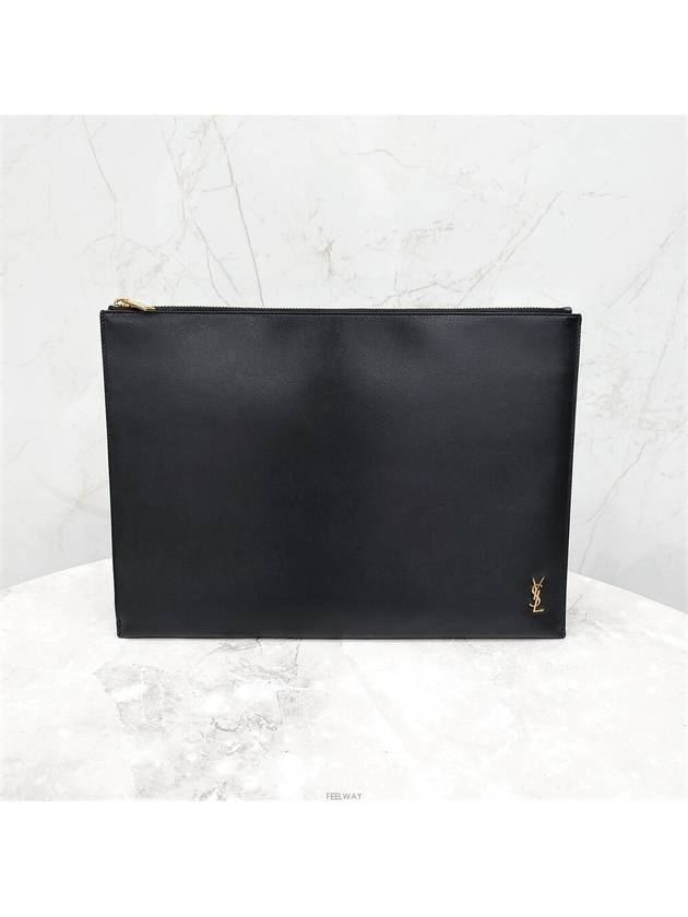 Lux You Monogram leather clutch bag 607782 - SAINT LAURENT - BALAAN 1