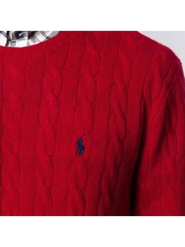 Embroidery Logo Pony Knit Top Red - POLO RALPH LAUREN - BALAAN 3