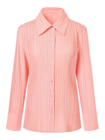 Women s Boyfriend Fit Pleated Shirt Pink - MONPLISSE - BALAAN 1