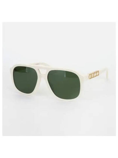 Logo Pilot Frame Sunglasses Green - GUCCI - BALAAN 2