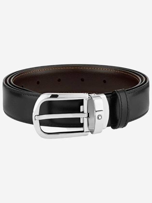 Montblanc Horseshoe Buckle 30mm Reversible Leather Belt Black Brown 114412 - OUR LEGACY - BALAAN 2