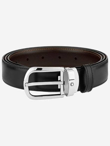 Montblanc Horseshoe Buckle 30mm Reversible Leather Belt Black Brown 114412 - OUR LEGACY - BALAAN 1