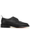 Men's Three Stripes Tab Pebble Grain Long Wing Sole Brogue Black - THOM BROWNE - BALAAN 3