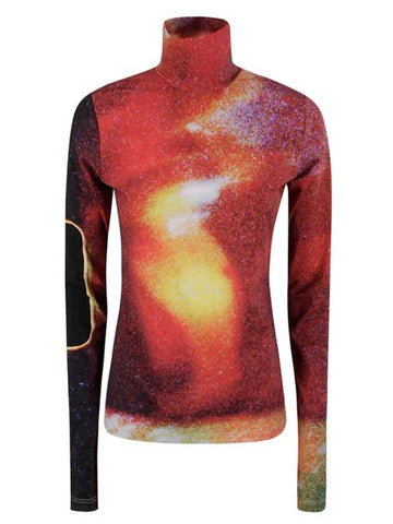 Space Print High Neck Long Sleeve T-shirt Red - MAISON MARGIELA - BALAAN 1