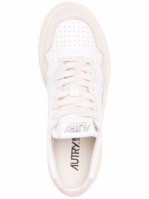 Medalist Leather Suede Low Top Sneakers White Pink - AUTRY - BALAAN 4