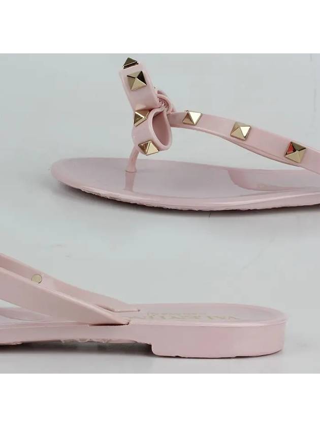 Women's Rockstud Flip Flops Pink - VALENTINO - BALAAN 3