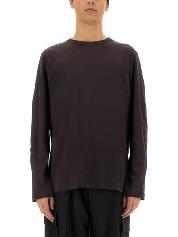 Crew Neck Long Sleeve T-Shirt Brown - HELMUT LANG - BALAAN 1