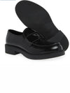 Chocolate Brushed Leather Loafers Black - PRADA - BALAAN 6