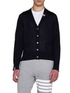 Men's Jersey Stitch V-Neck Cardigan Navy - THOM BROWNE - BALAAN 3