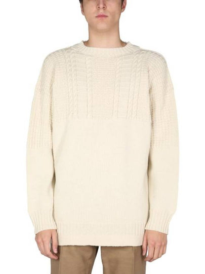 Crew Neck Cable Wool Knit Top Ivory - MAISON MARGIELA - BALAAN 2