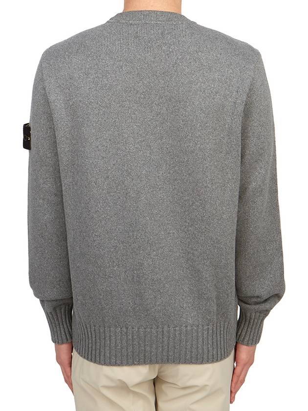 Logo Patch Knit Top Grey - STONE ISLAND - BALAAN 4