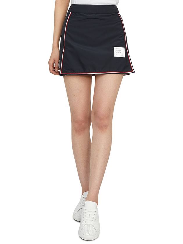 Women's Military Ripstop Framing Mini A-Line Skirt Navy - THOM BROWNE - BALAAN 8