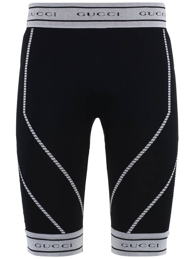 Men's Jacquard Tubular Jersey Shorts Leggings Black - GUCCI - BALAAN 2