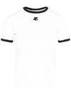 Contrast Signature Short Sleeve T-Shirt White - COURREGES - BALAAN 3