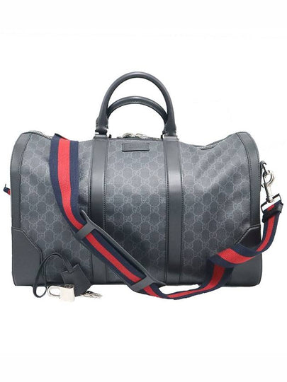 Gucci 474131 Black GG Soft Supreme Canvas Carry On Duffle Bag Travel 2WAY - GUCCI - BALAAN 2